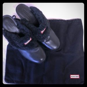 Hunter Fur lined leather mules
